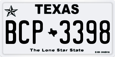 TX license plate BCP3398