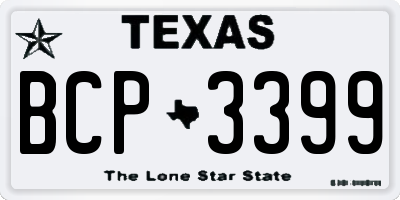 TX license plate BCP3399