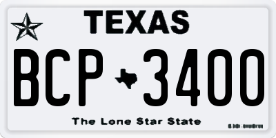 TX license plate BCP3400