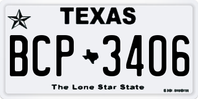 TX license plate BCP3406