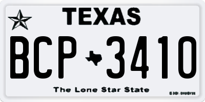 TX license plate BCP3410
