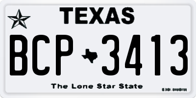 TX license plate BCP3413