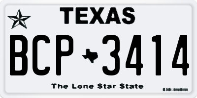 TX license plate BCP3414