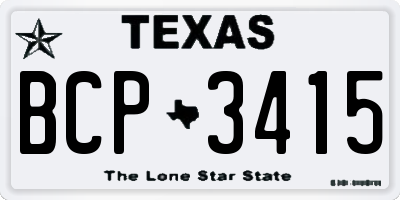 TX license plate BCP3415
