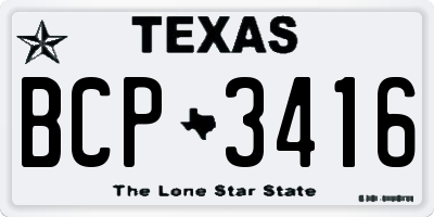 TX license plate BCP3416