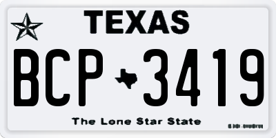TX license plate BCP3419