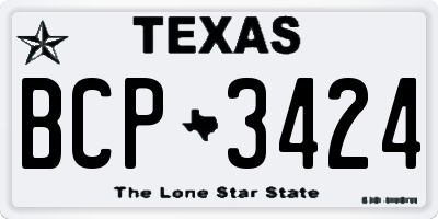 TX license plate BCP3424