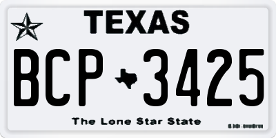 TX license plate BCP3425