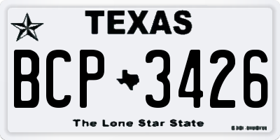 TX license plate BCP3426