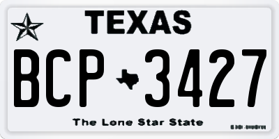 TX license plate BCP3427