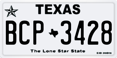 TX license plate BCP3428