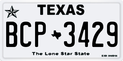 TX license plate BCP3429