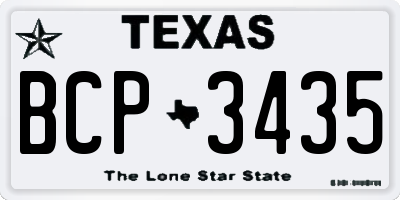 TX license plate BCP3435