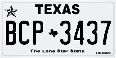 TX license plate BCP3437