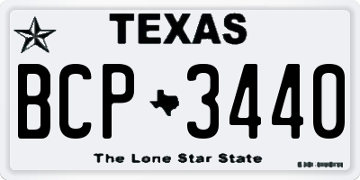 TX license plate BCP3440