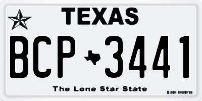 TX license plate BCP3441