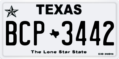 TX license plate BCP3442