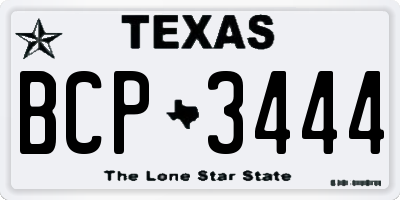 TX license plate BCP3444