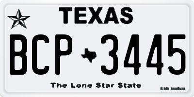 TX license plate BCP3445