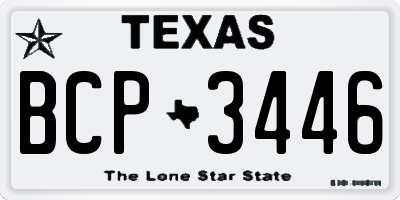 TX license plate BCP3446