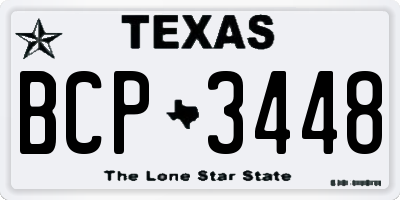 TX license plate BCP3448