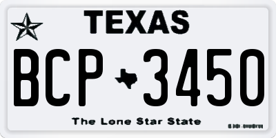 TX license plate BCP3450