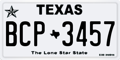 TX license plate BCP3457