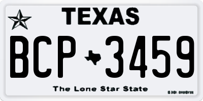 TX license plate BCP3459