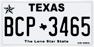 TX license plate BCP3465