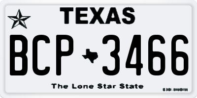 TX license plate BCP3466