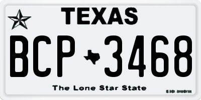 TX license plate BCP3468