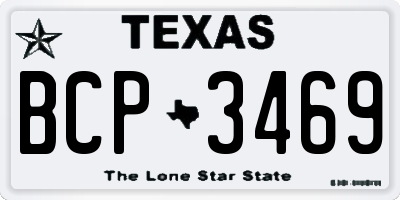 TX license plate BCP3469
