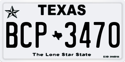 TX license plate BCP3470