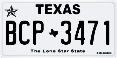 TX license plate BCP3471