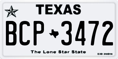 TX license plate BCP3472