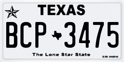 TX license plate BCP3475