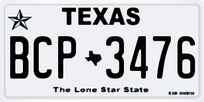 TX license plate BCP3476