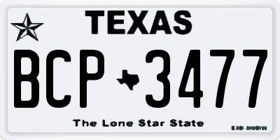 TX license plate BCP3477