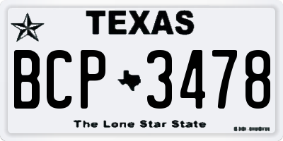 TX license plate BCP3478