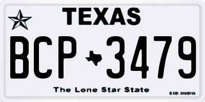 TX license plate BCP3479