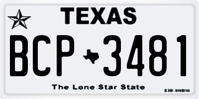 TX license plate BCP3481