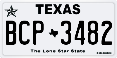 TX license plate BCP3482