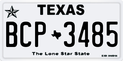 TX license plate BCP3485