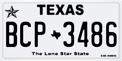 TX license plate BCP3486