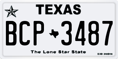 TX license plate BCP3487