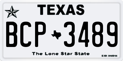 TX license plate BCP3489