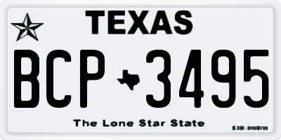 TX license plate BCP3495