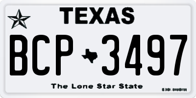 TX license plate BCP3497