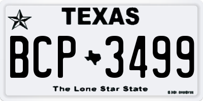 TX license plate BCP3499