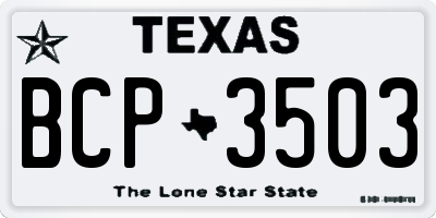 TX license plate BCP3503